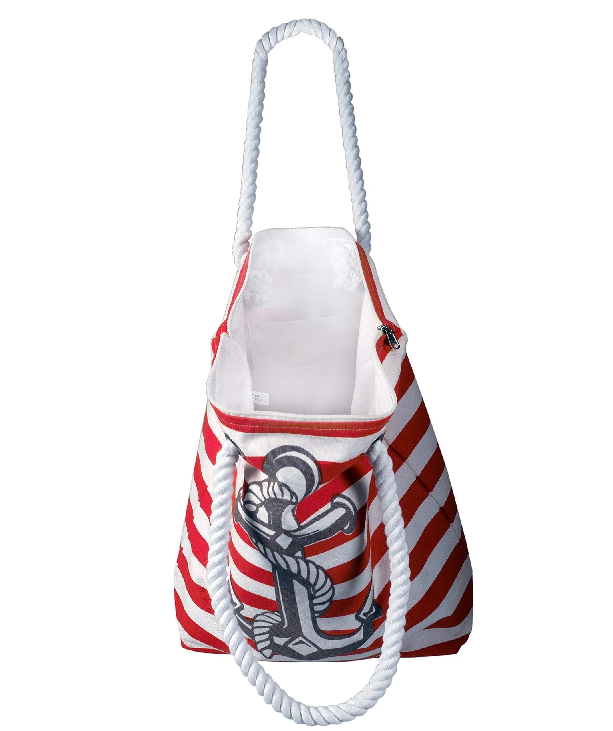 100% Cotton Anchor Print Canvas Beach Tote