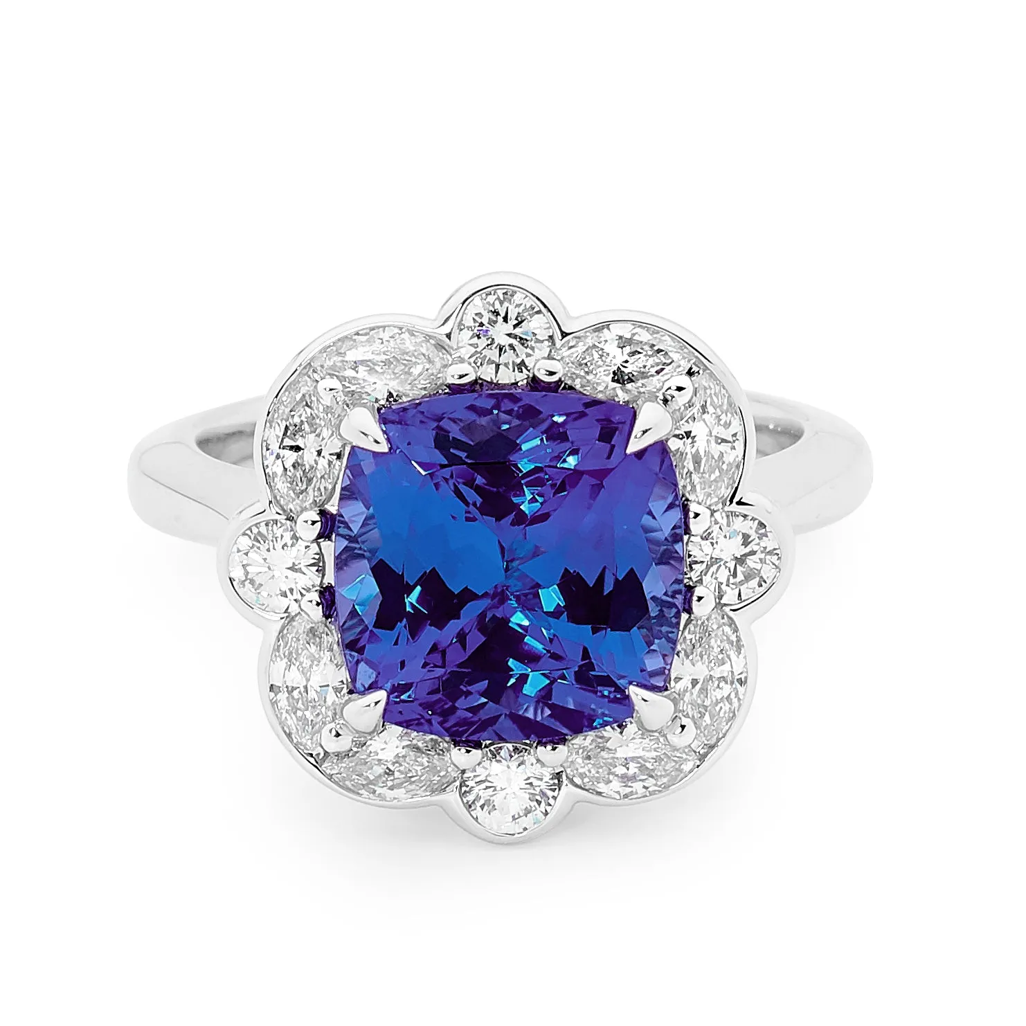 18ct White Gold, Diamond and Tanzanite Ring