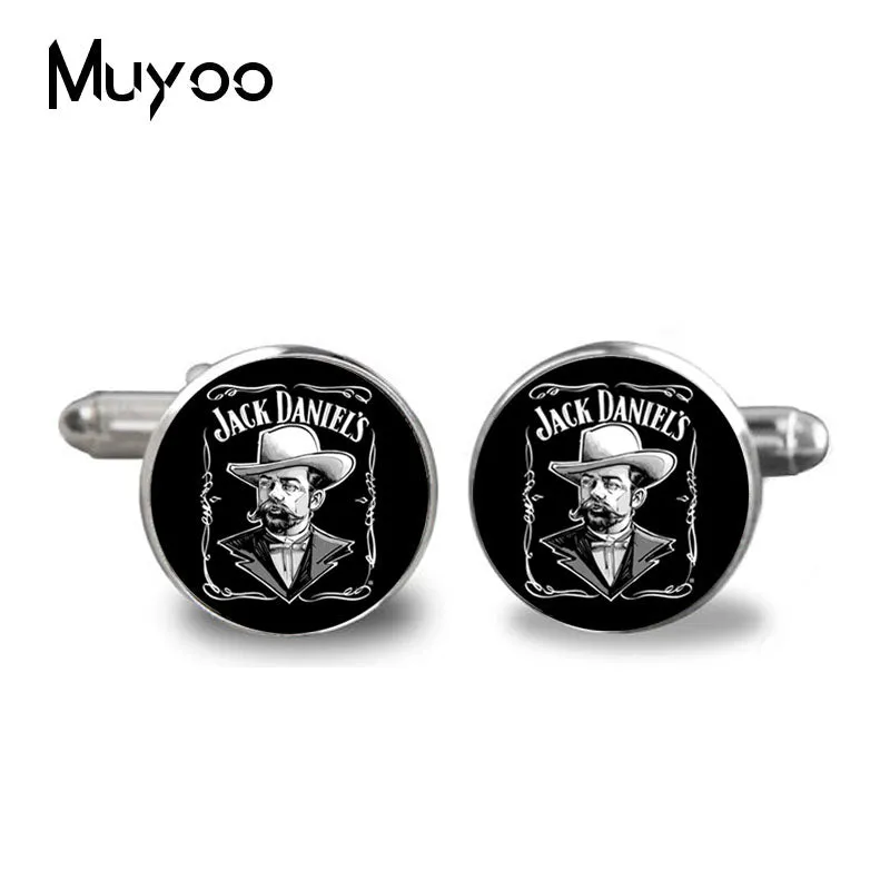 2017 New No 7 Jack Daniels Cufflink Tennesse Minimalistic Cufflinks Silver Cuff link Gifts Men Handmade Shirt Accessory C-0029