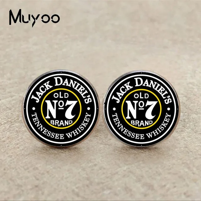 2017 New No 7 Jack Daniels Cufflink Tennesse Minimalistic Cufflinks Silver Cuff link Gifts Men Handmade Shirt Accessory C-0029