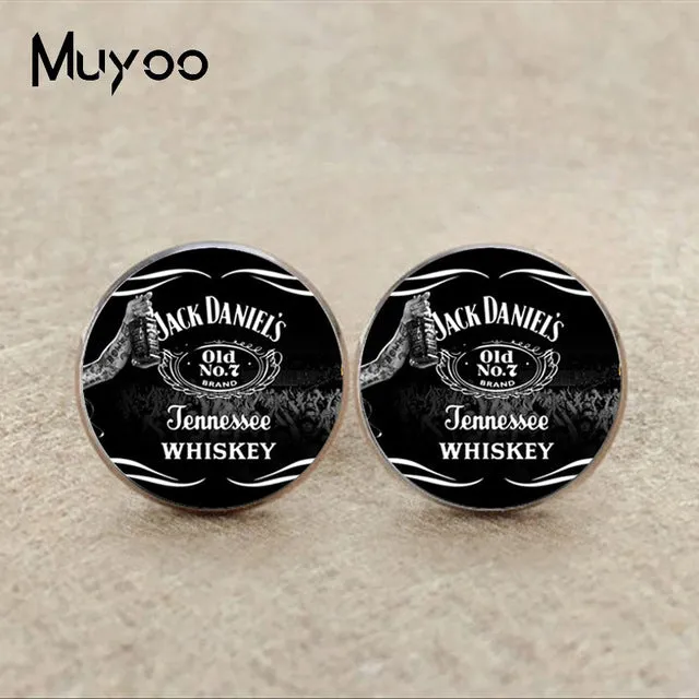 2017 New No 7 Jack Daniels Cufflink Tennesse Minimalistic Cufflinks Silver Cuff link Gifts Men Handmade Shirt Accessory C-0029