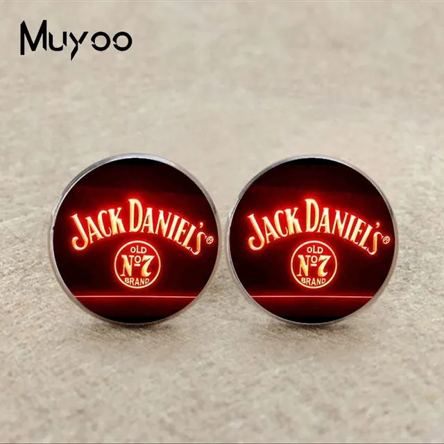 2017 New No 7 Jack Daniels Cufflink Tennesse Minimalistic Cufflinks Silver Cuff link Gifts Men Handmade Shirt Accessory C-0029