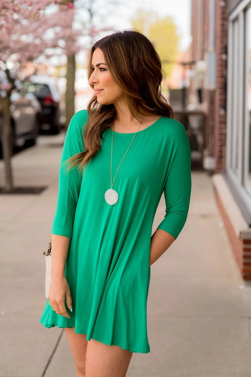 3/4 Sleeve Swing Tunic Dress