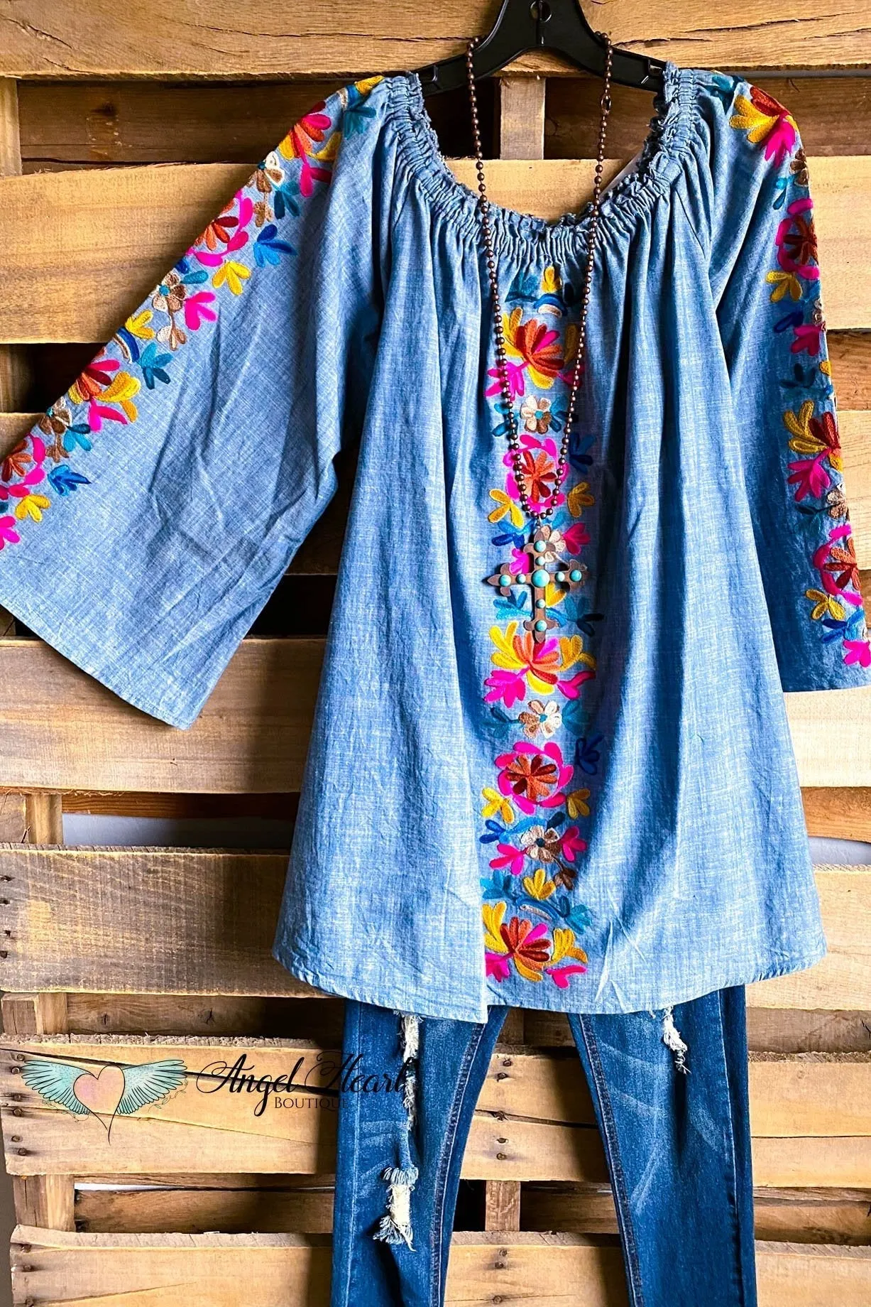 AHB EXCLUSIVE: Believe The Hope Tunic - Blue - 100% COTTON