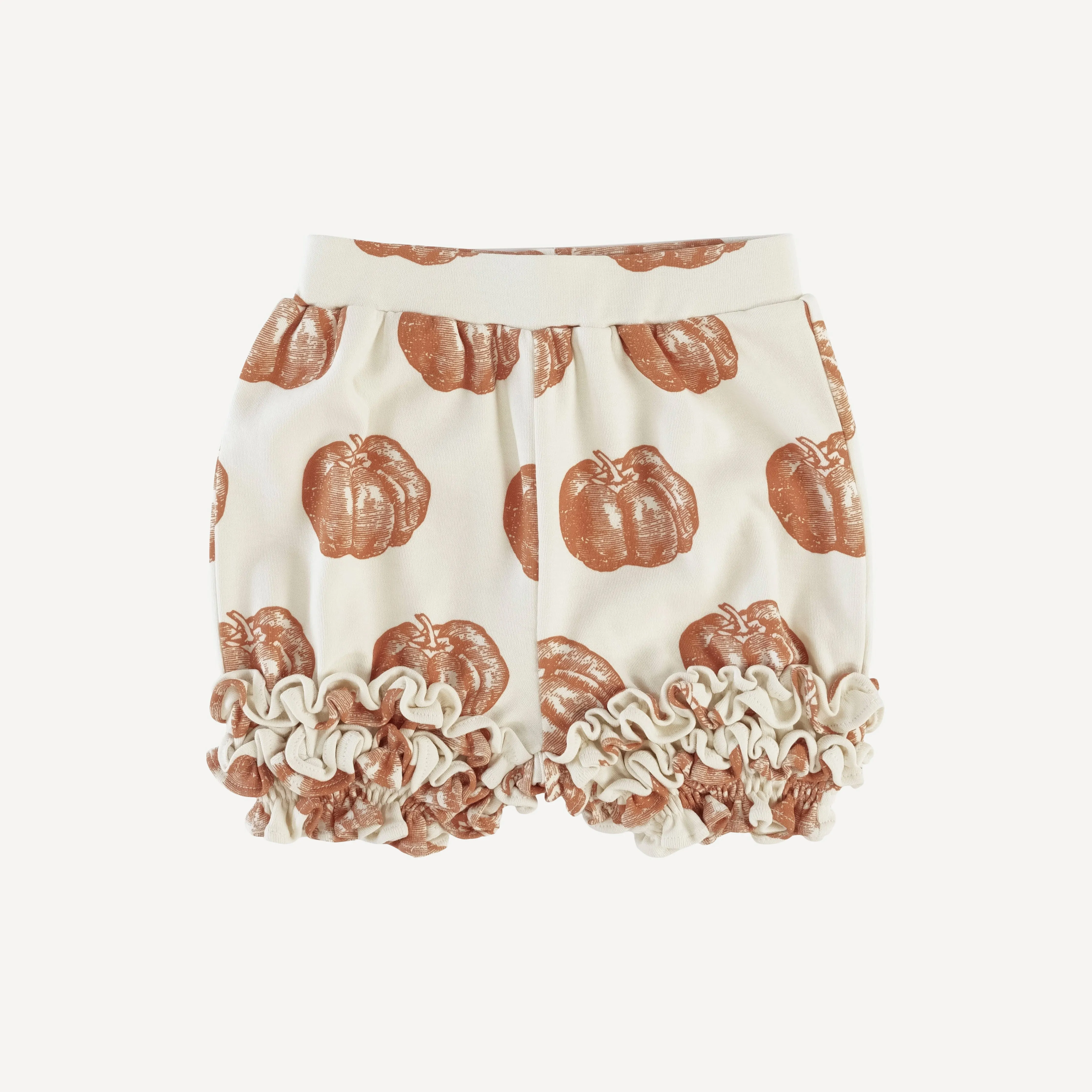 alice ruffle short | harvest pumpkin | organic cotton interlock