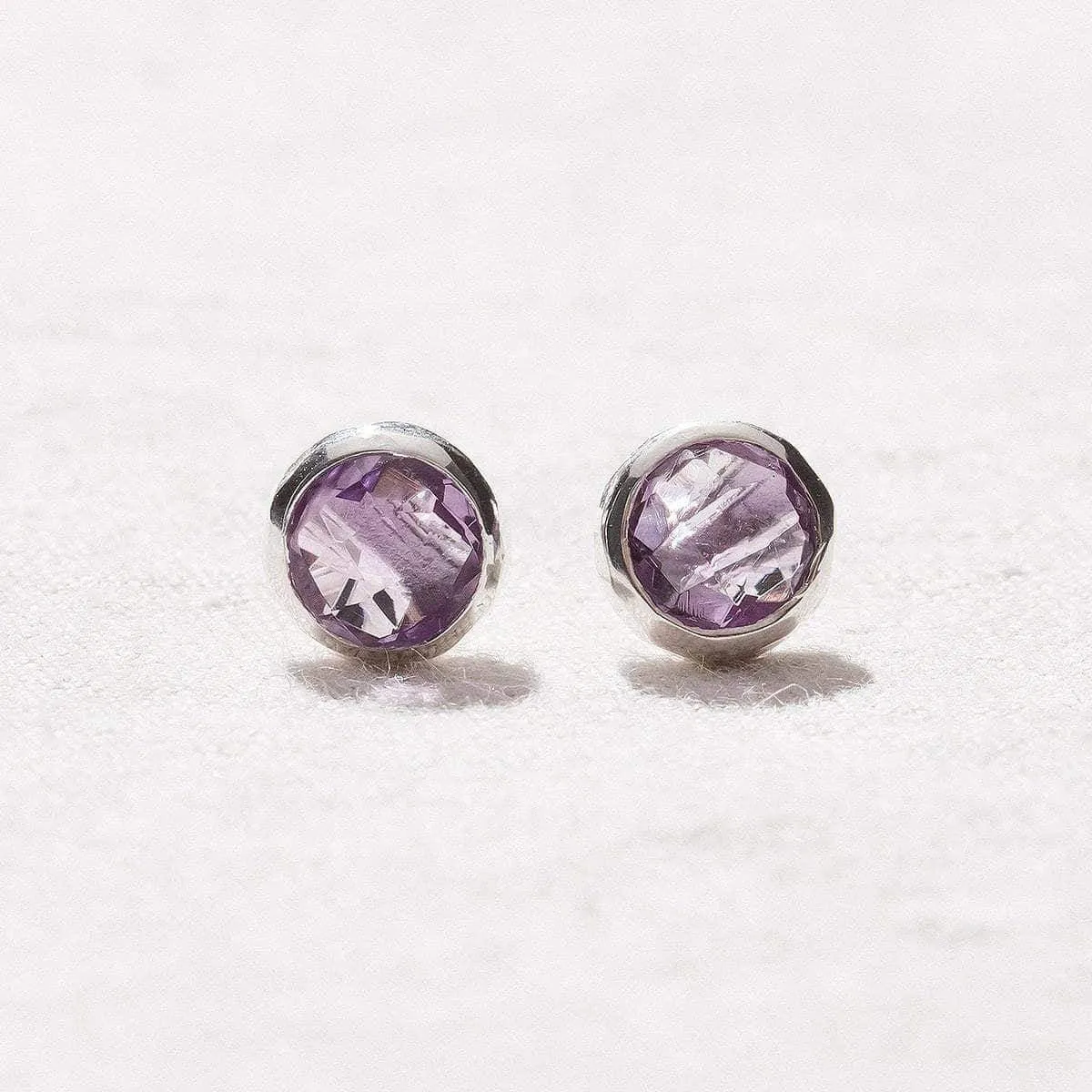 Amethyst Silver Stud Earring