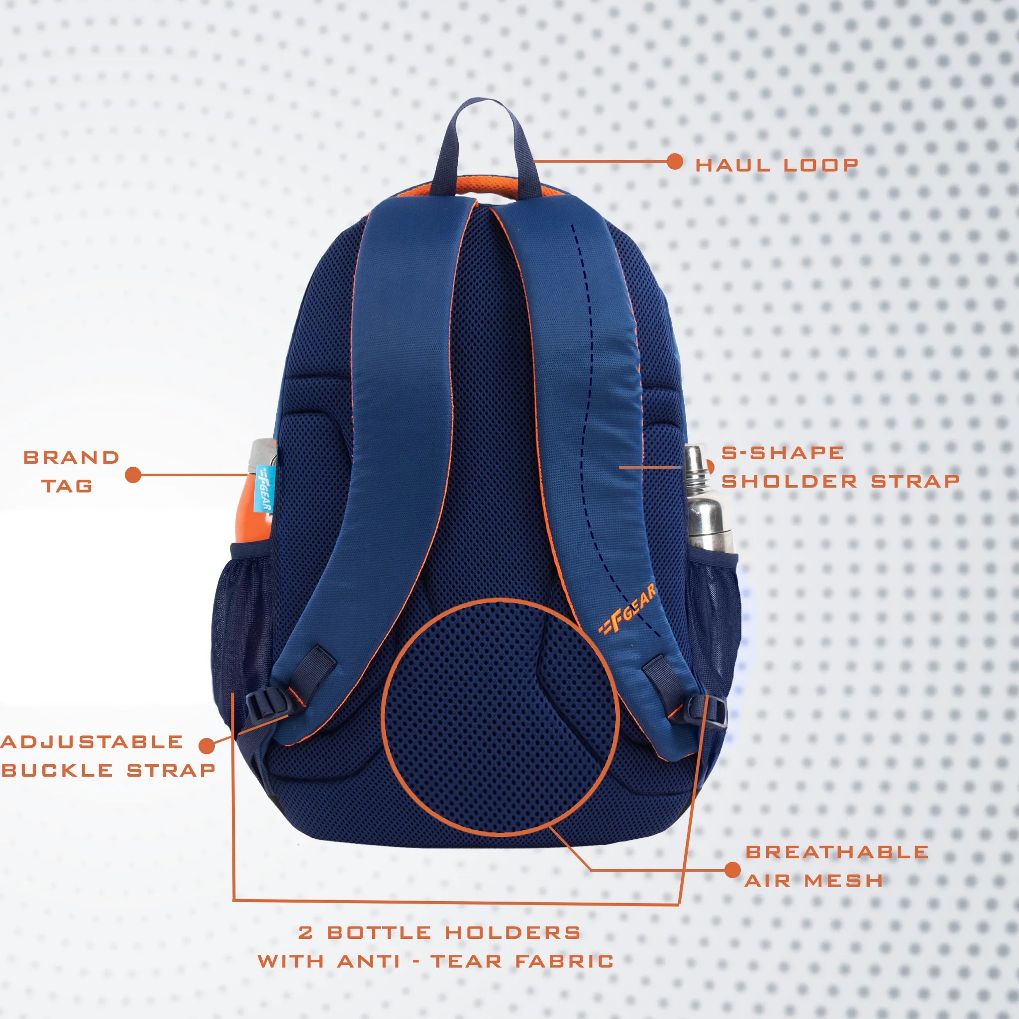 Amity 34L Navy Laptop Backpack