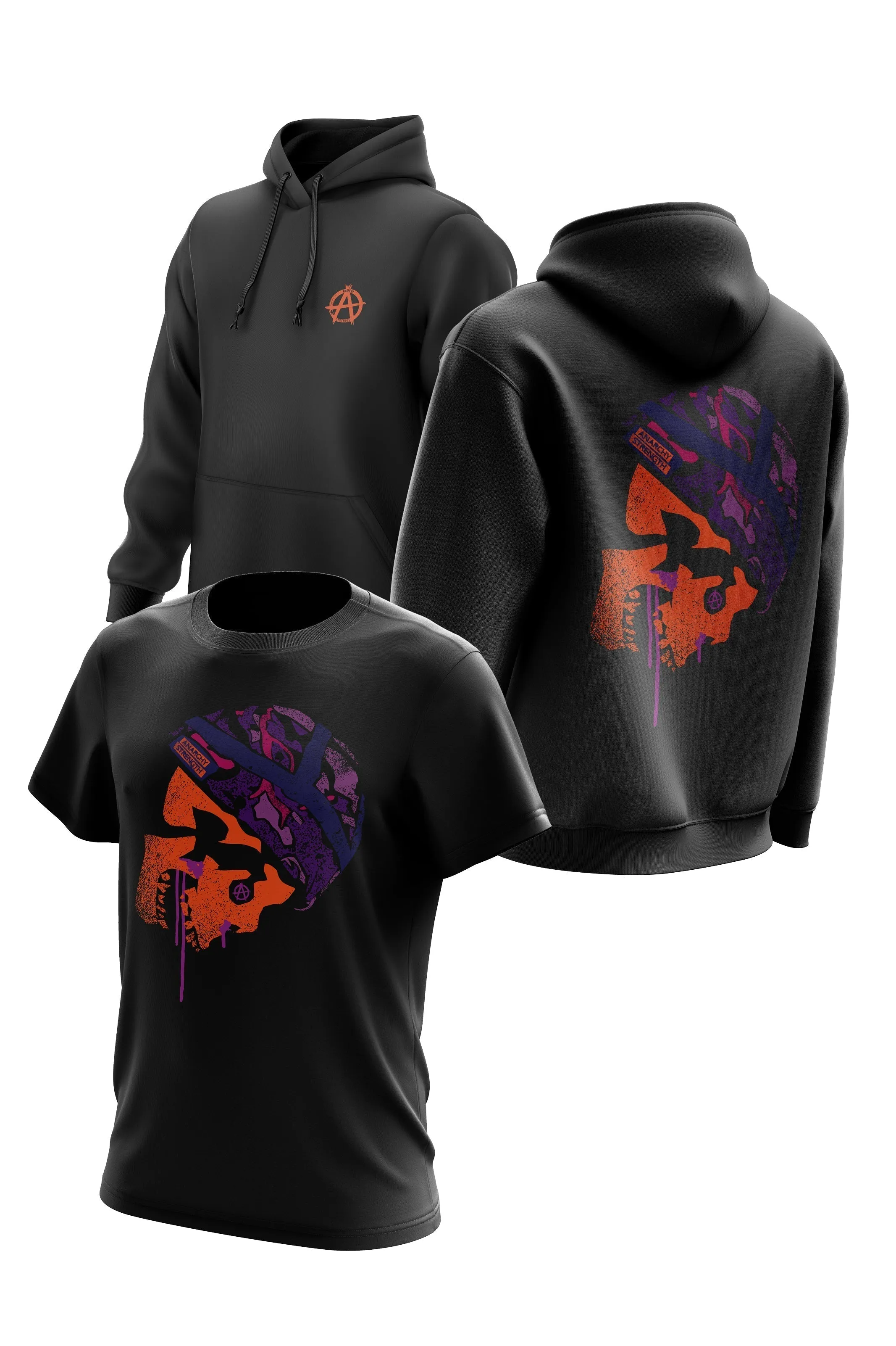 AS 'SOLDIER OF MISFORTUNE' HOODIE   TEE COMBO - BLACK