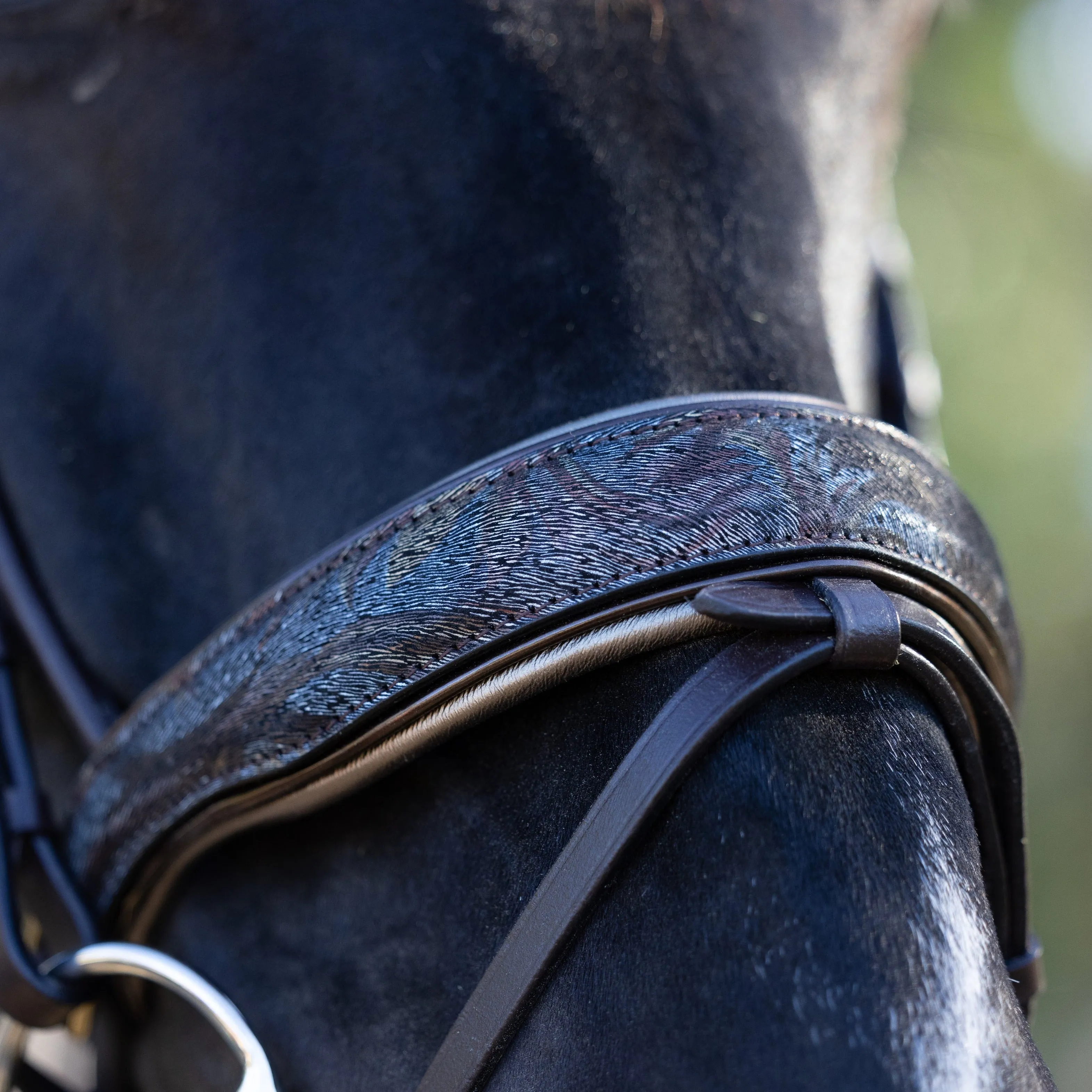 Aspen Leather Snaffle Bridle with Removable Flash