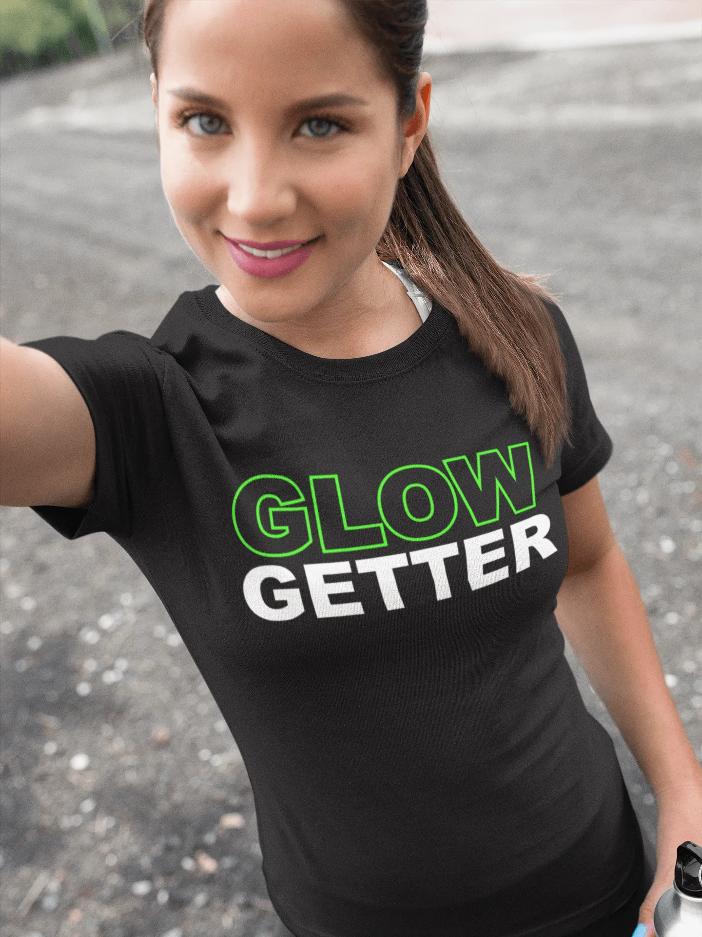 *Awesome New Release* Glow Getter T shirt - Green and White