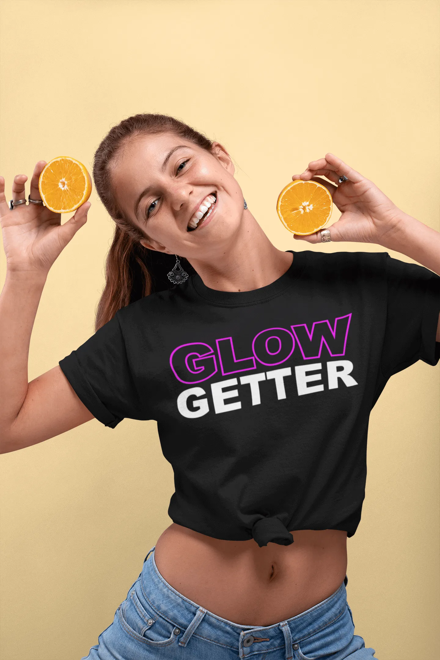 *Awesome New Release* Glow Getter T shirt - Green and White