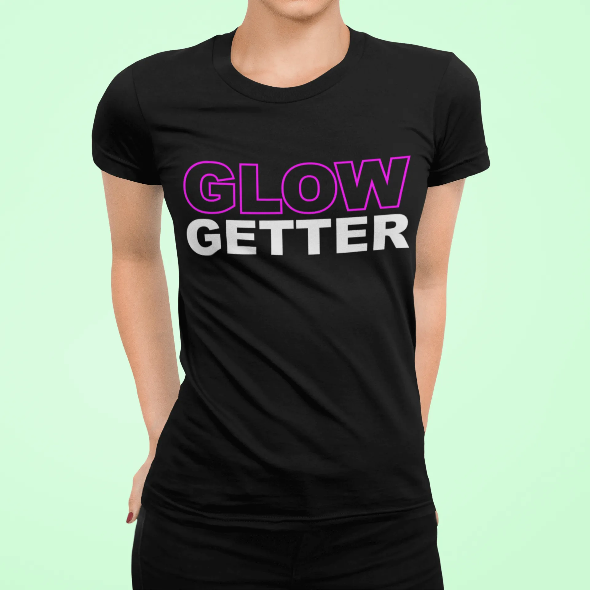 *Awesome New Release* Glow Getter T shirt - Green and White