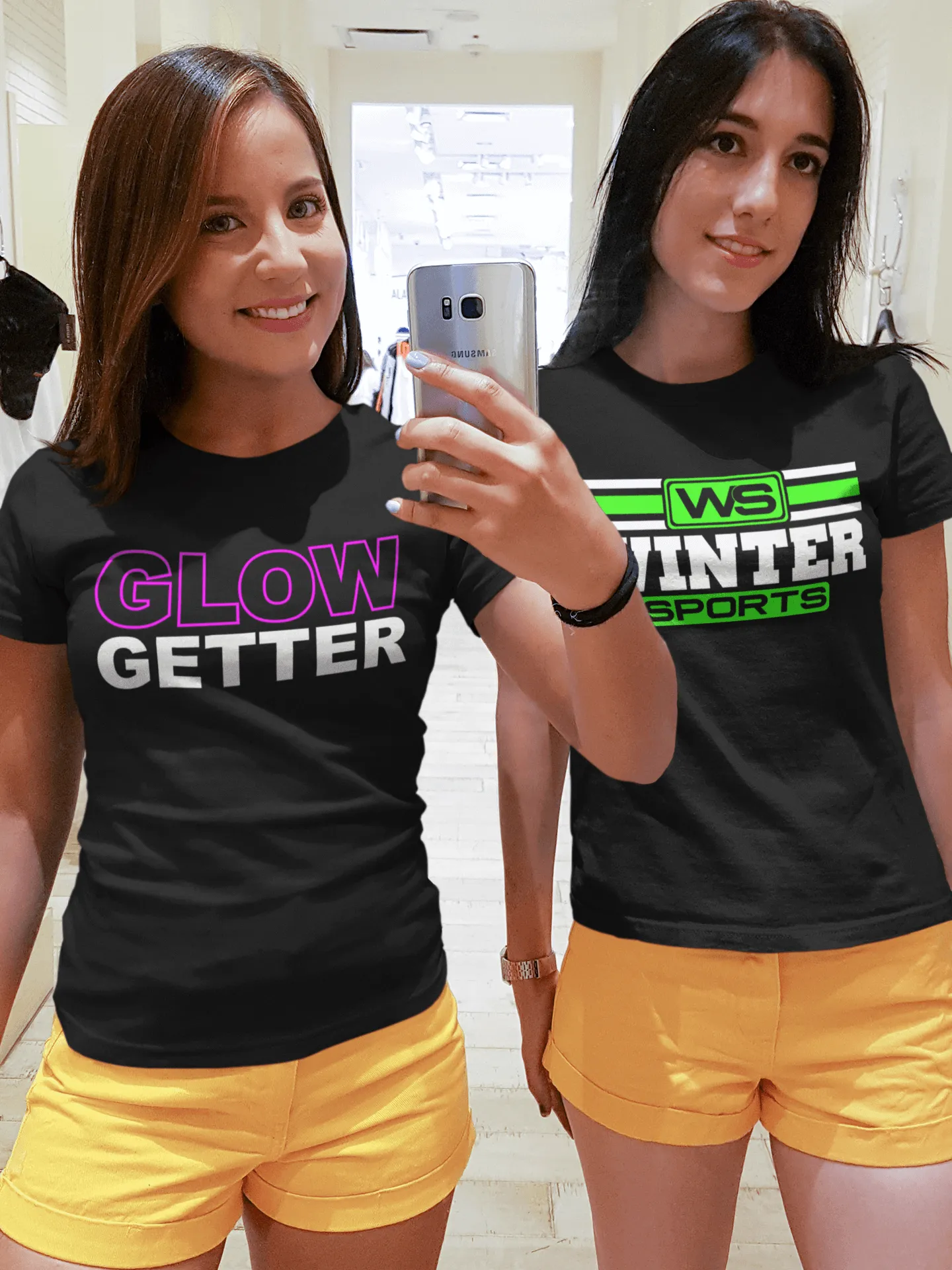 *Awesome New Release* Glow Getter T shirt - Green and White