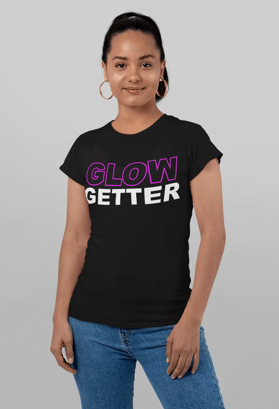 *Awesome New Release* Glow Getter T shirt - Green and White