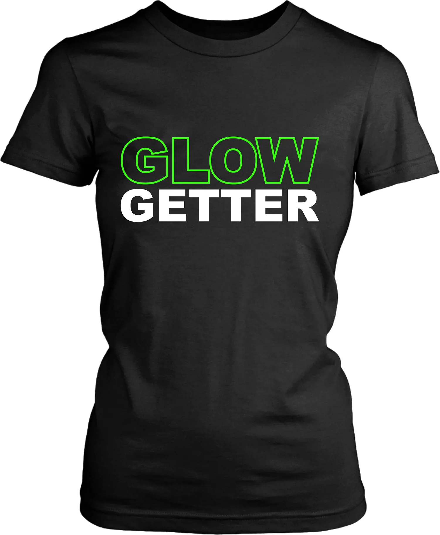 *Awesome New Release* Glow Getter T shirt - Green and White