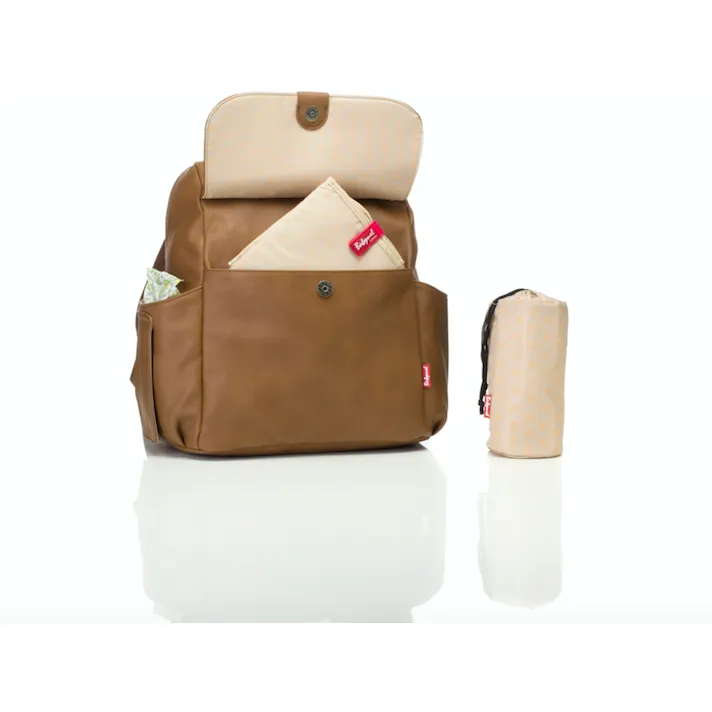 Baby Bag - Babymel Robyn Backpack Tan Vegan Leather