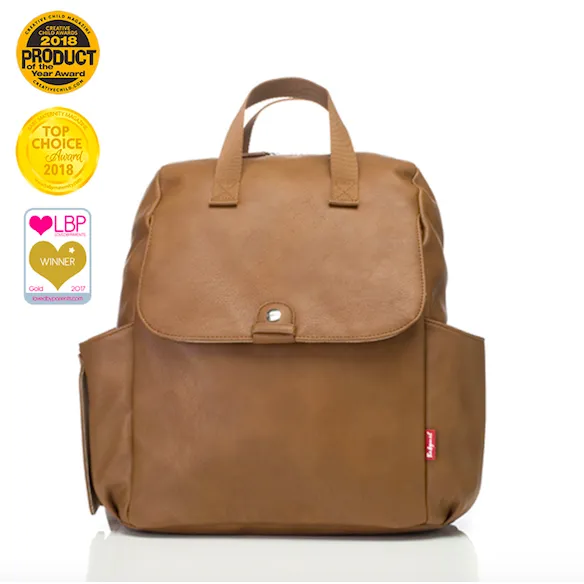 Baby Bag - Babymel Robyn Backpack Tan Vegan Leather