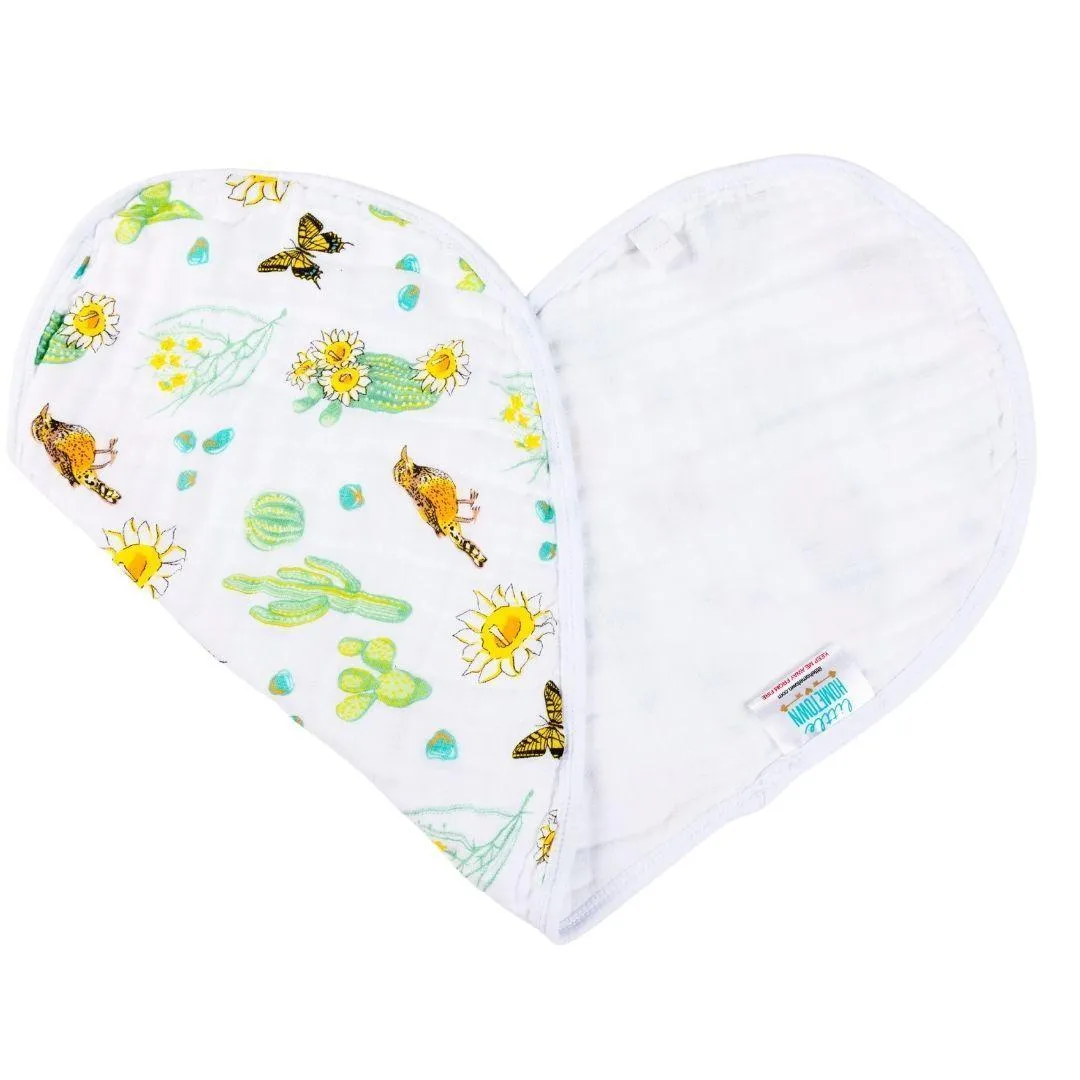 Baby Burp Cloth & Bib Combo: Cactus Blossom