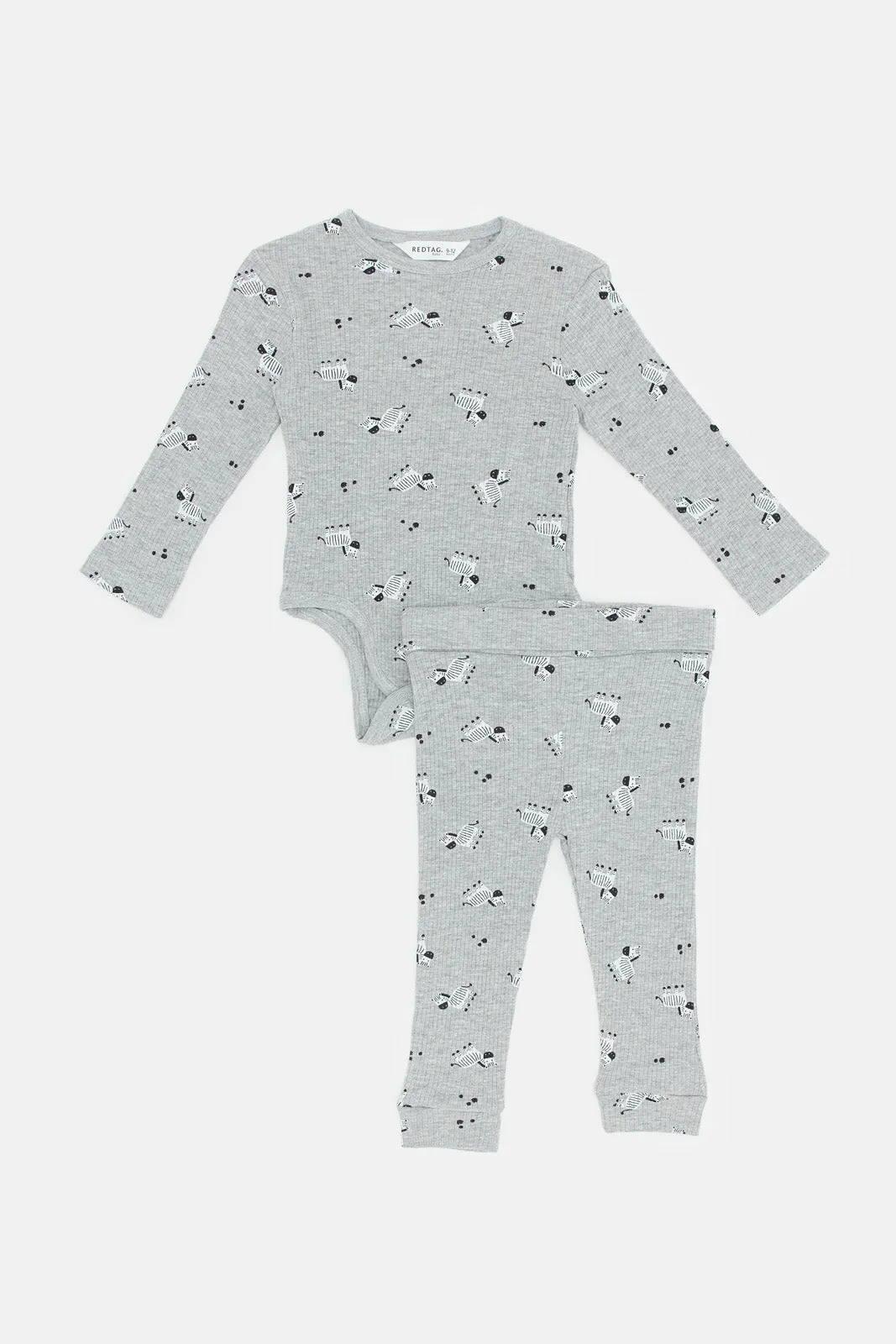 Baby Grey Bodysuit Pyjama Set (2 Piece)