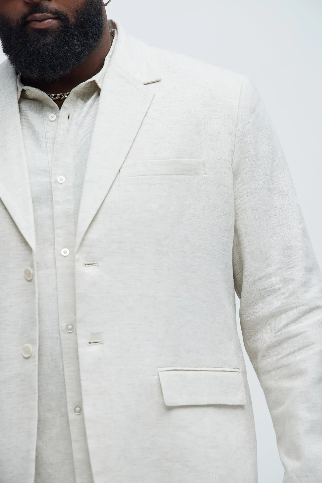 Bahamas Linen Suit Jacket - Oatmeal