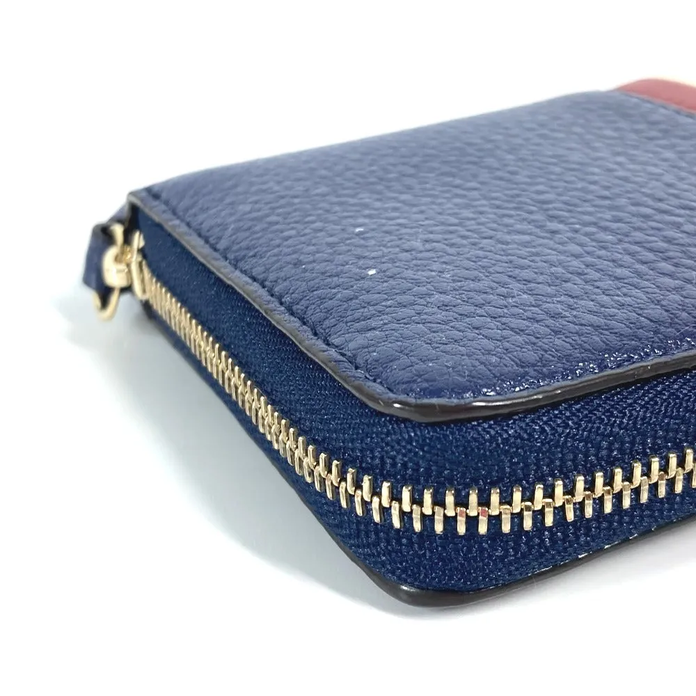 BALLY Coin case MORRIN leather blue logo Wallet Coin Pocket mens Used Authentic