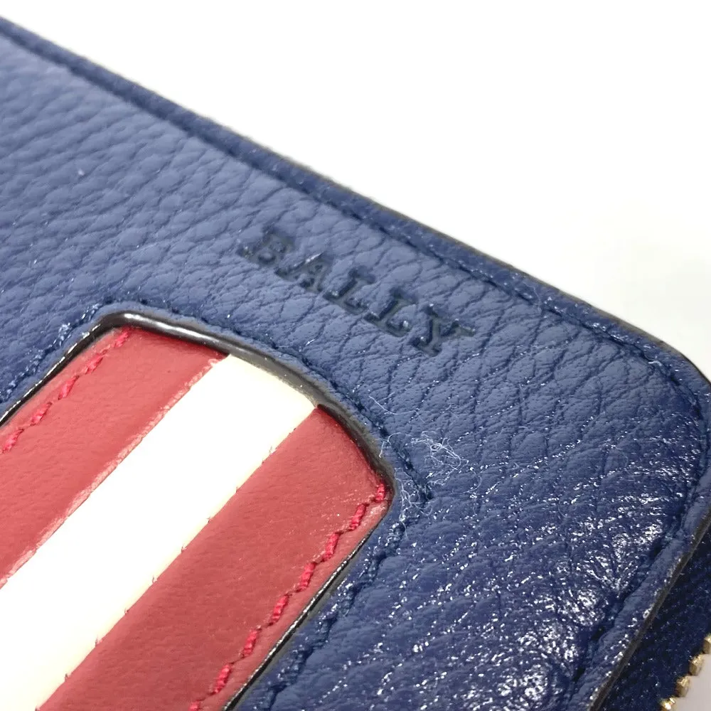 BALLY Coin case MORRIN leather blue logo Wallet Coin Pocket mens Used Authentic