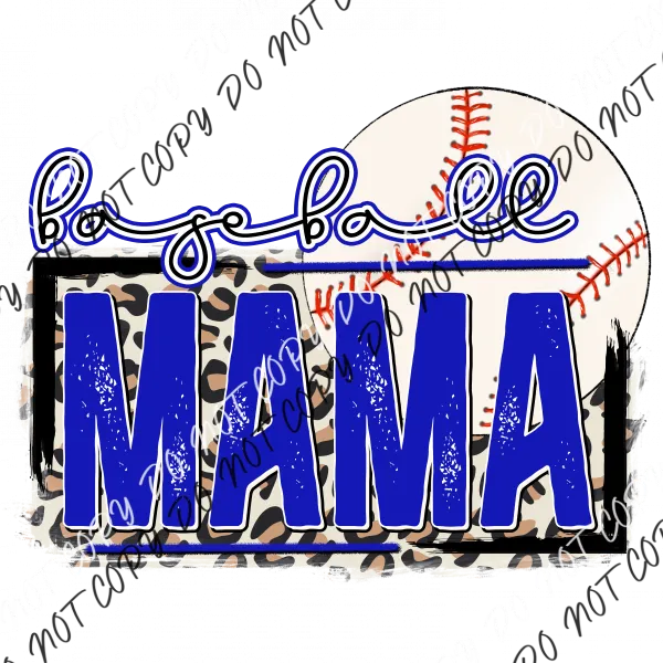 Baseball Mama Dark Blue DTF Transfer