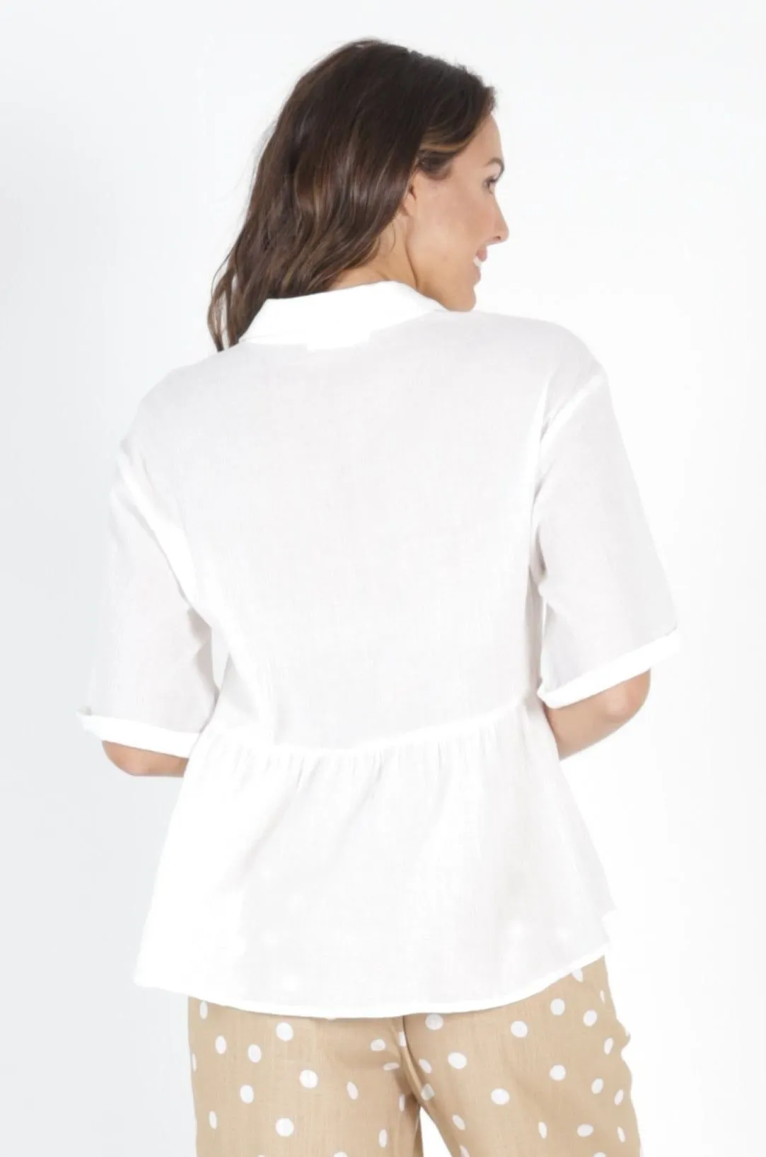 Betty Basics Ross Cotton Shirt in White