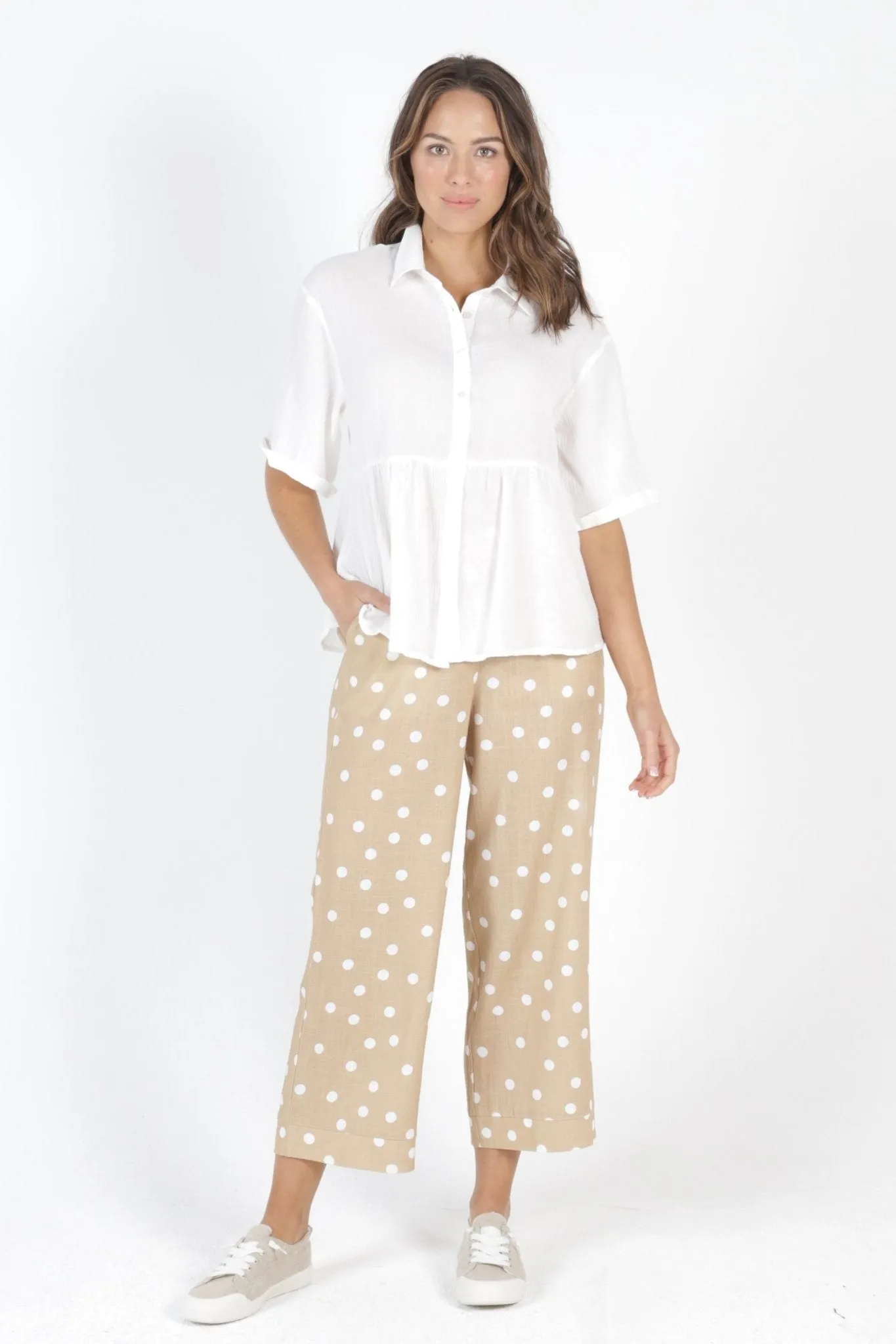 Betty Basics Ross Cotton Shirt in White