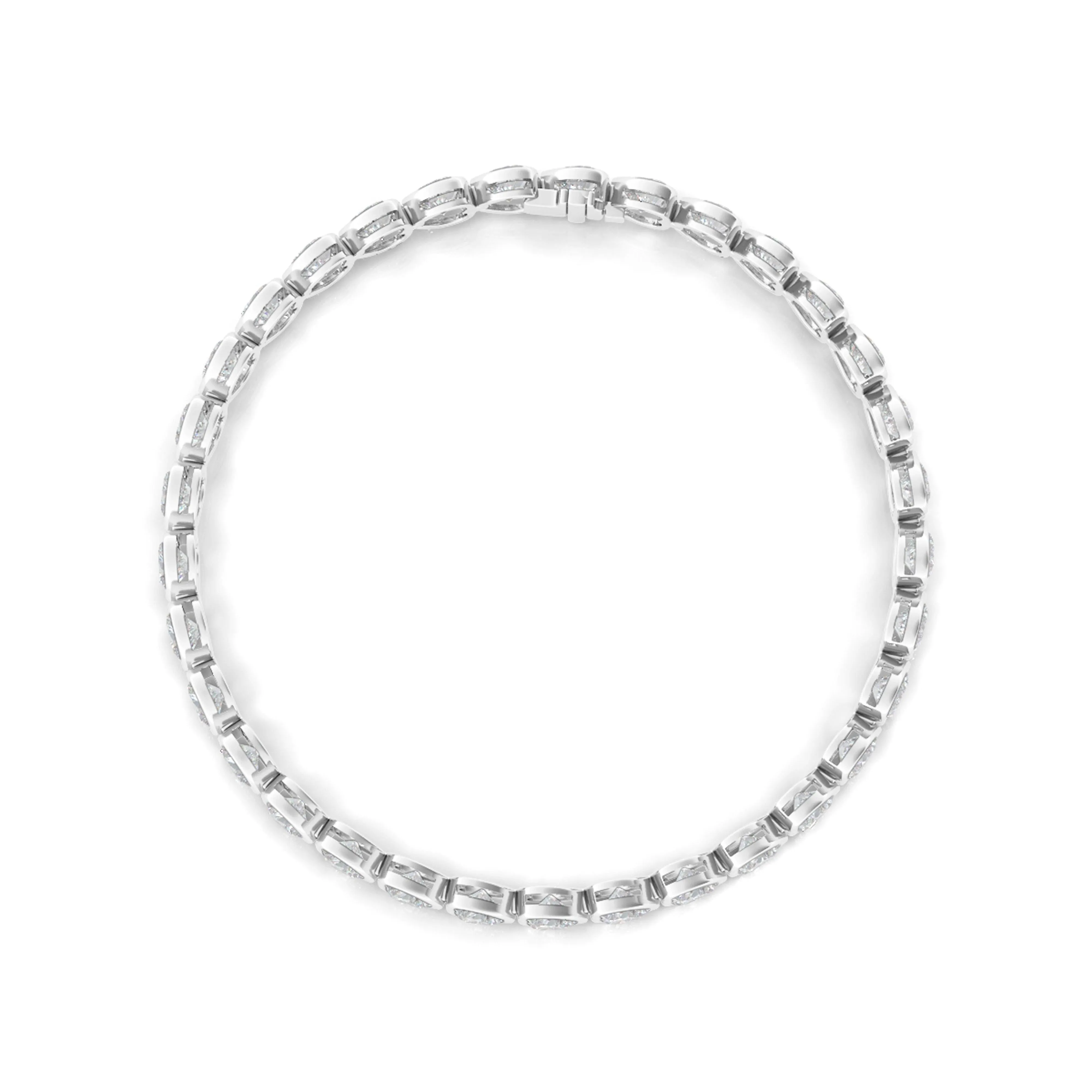 Bezel-Set Heart Diamond Bracelet