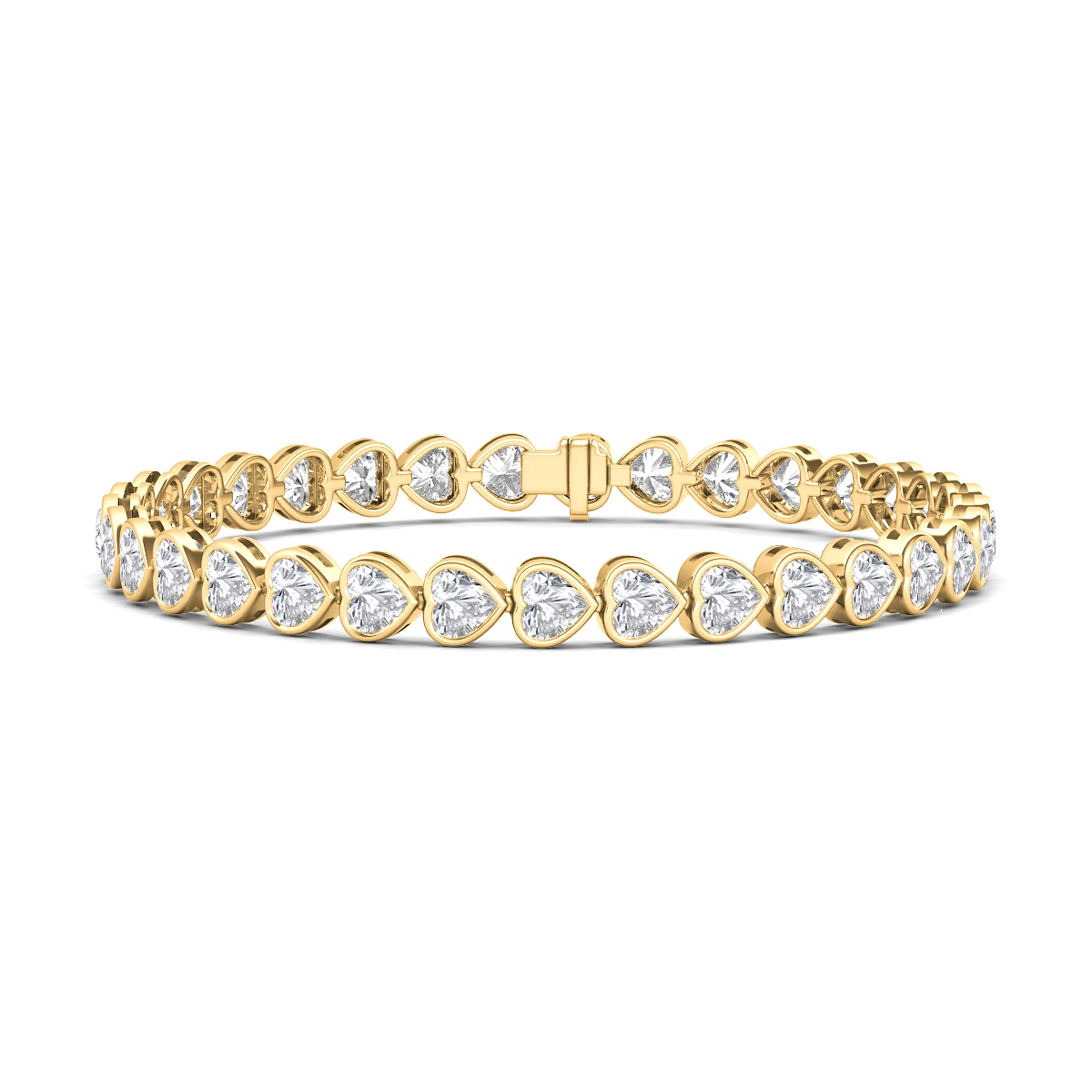 Bezel-Set Heart Diamond Bracelet