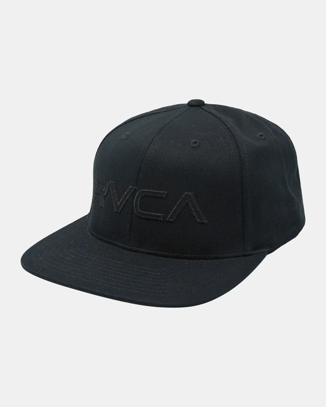 Big RVCA Stitched Snapback Hat - Black