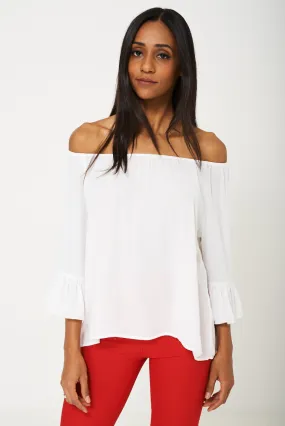 BIK BOK Bell Sleeve Top in Cream