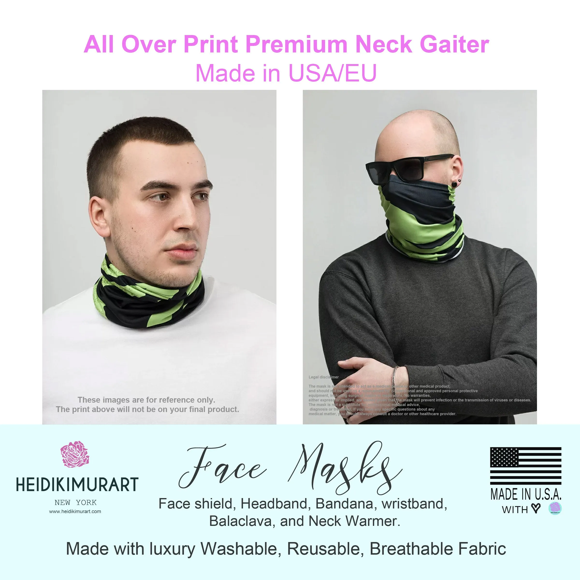 Black White Marbled Neck Gaiter, Marble Print Reusable Washable Face Mask-Made in USA/EU