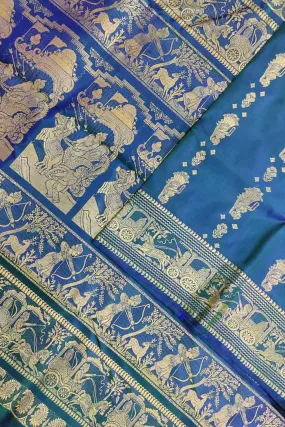 Blue Baluchari Handloom Pure Silk Saree