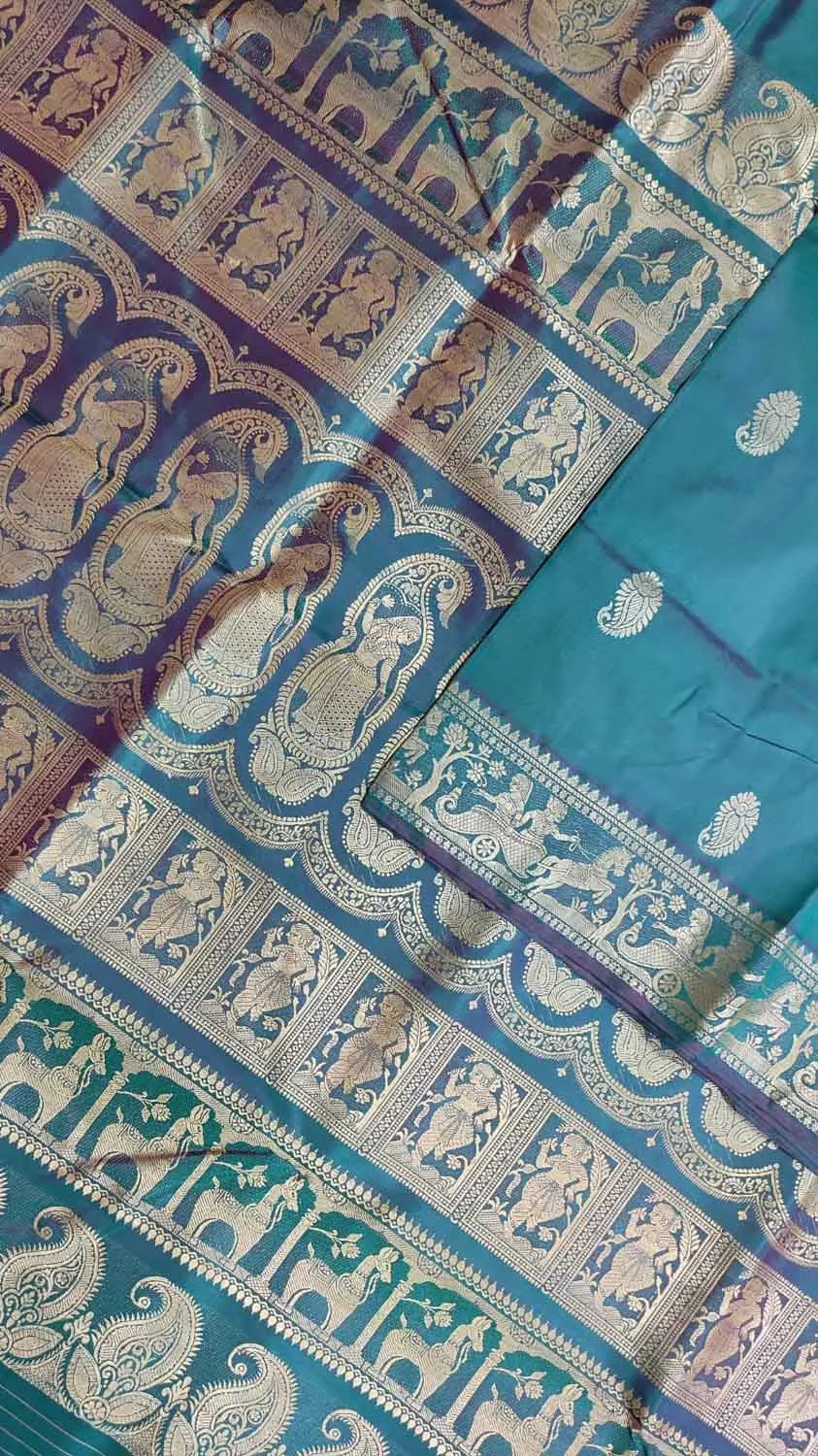 Blue Baluchari Handloom Pure Silk Saree