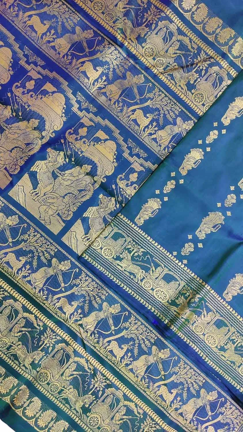 Blue Baluchari Handloom Pure Silk Saree