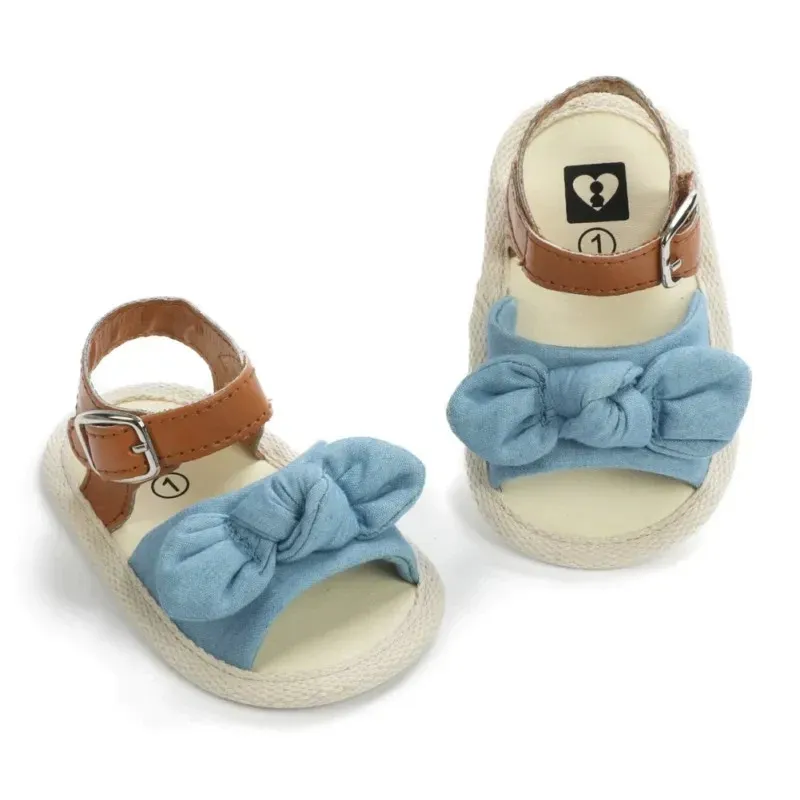 Blue Bow Denim Prewalker Sandal 4105