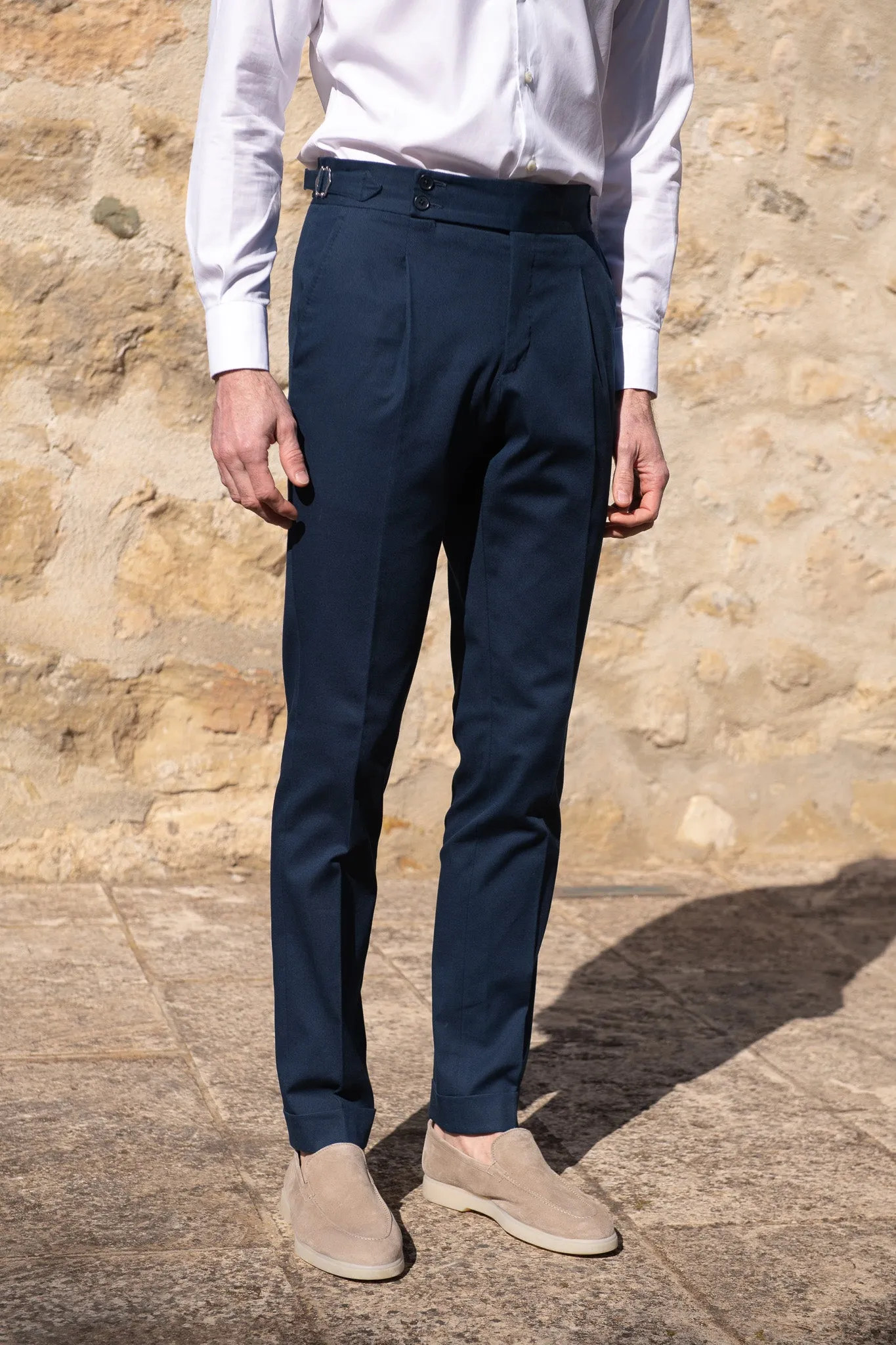 Blue cotton trousers "Soragna Capsule Collection" - Made in Italy