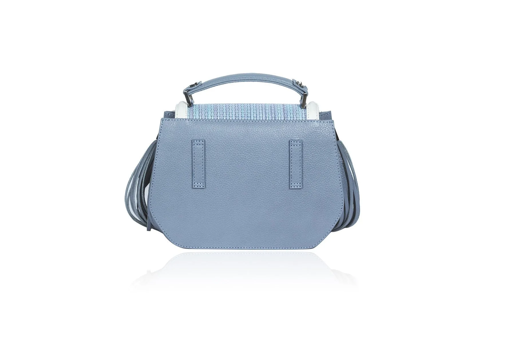 Blue Raffia Mini Anabella Tote