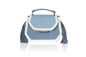 Blue Raffia Mini Anabella Tote