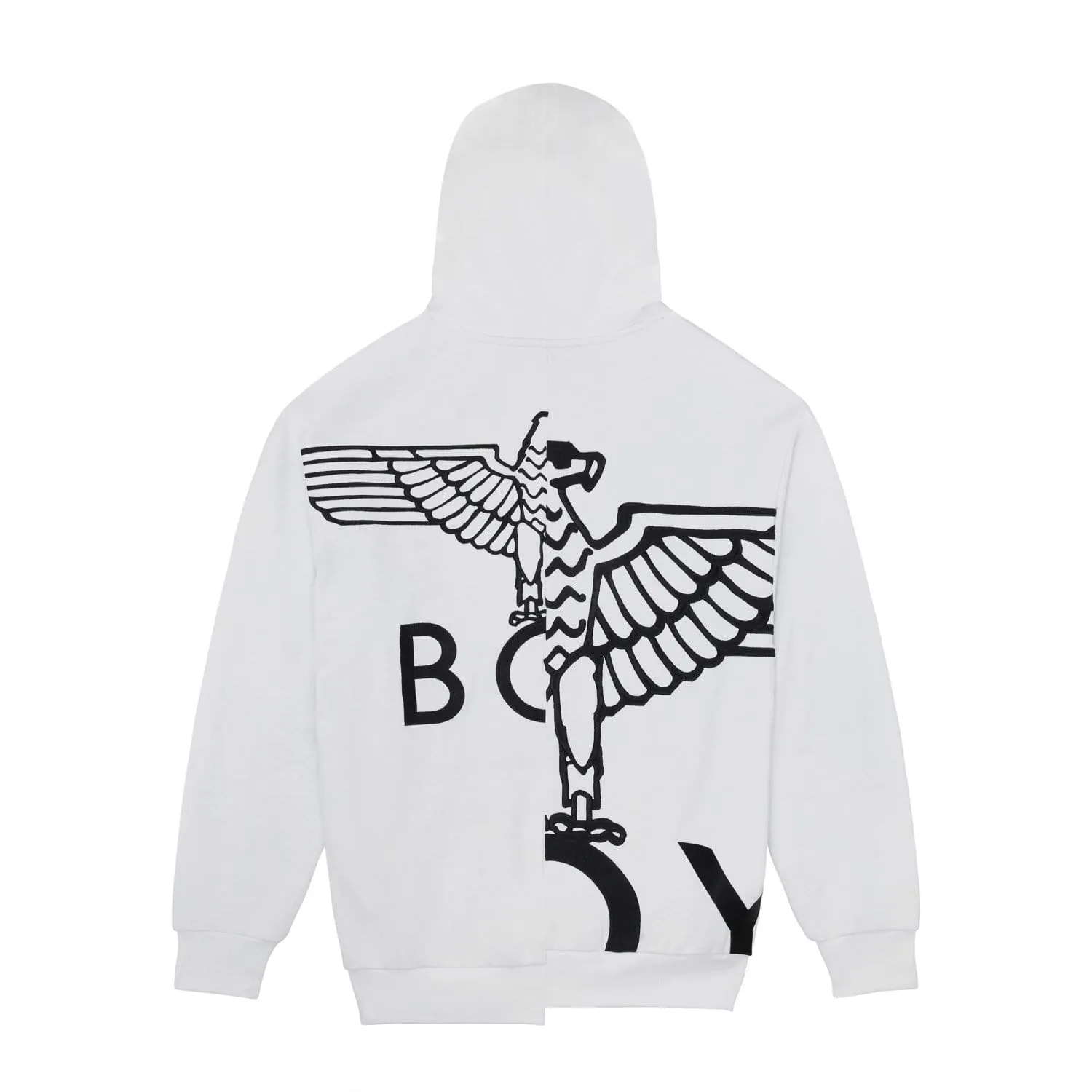 BOY EAGLE TYPO EMBROIDERY HOODIE - WHITE