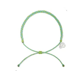 Braided Anklet in Multicolor Green