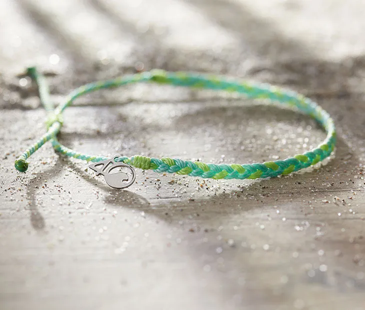 Braided Anklet in Multicolor Green