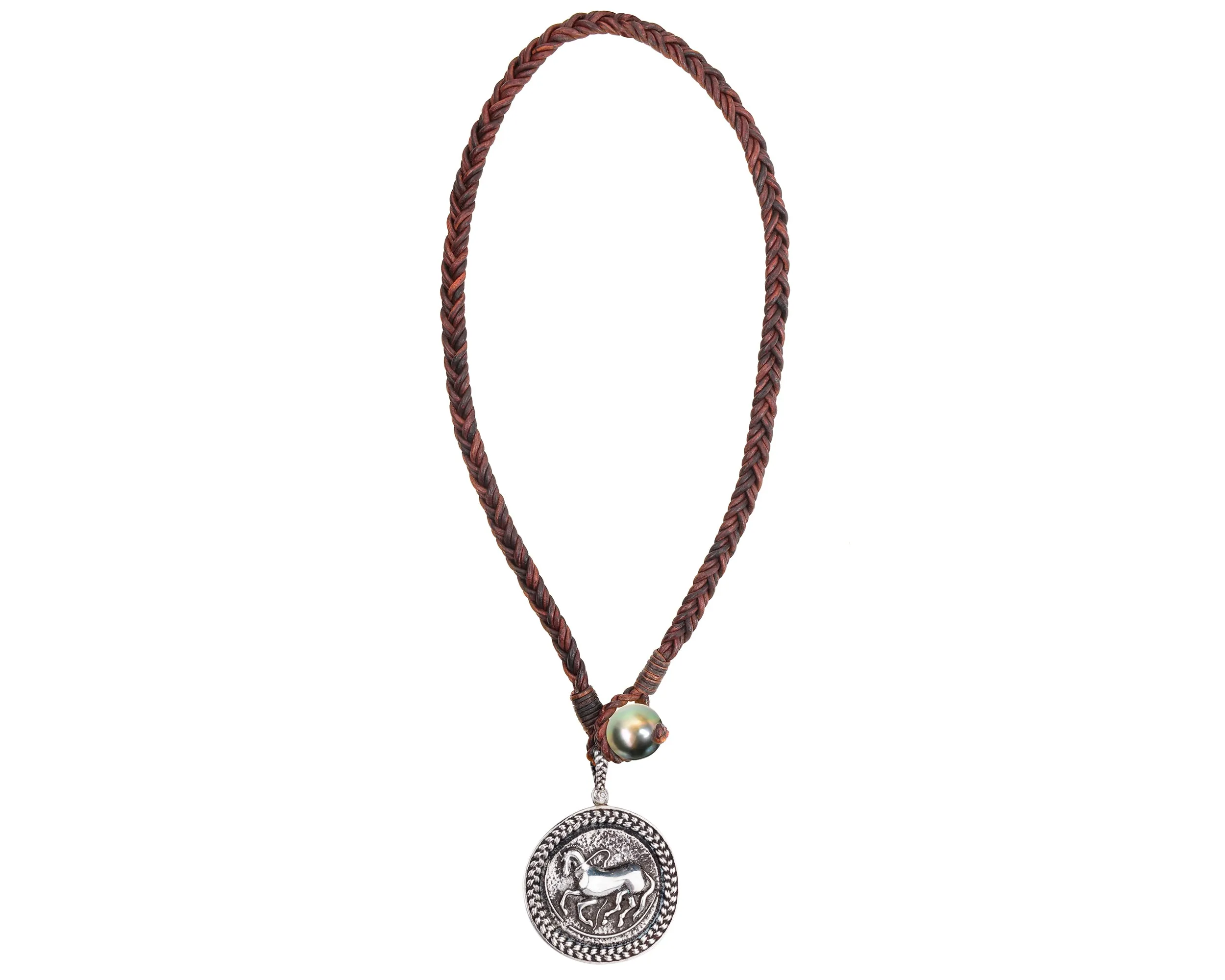 Braided Trojan Coin Necklace