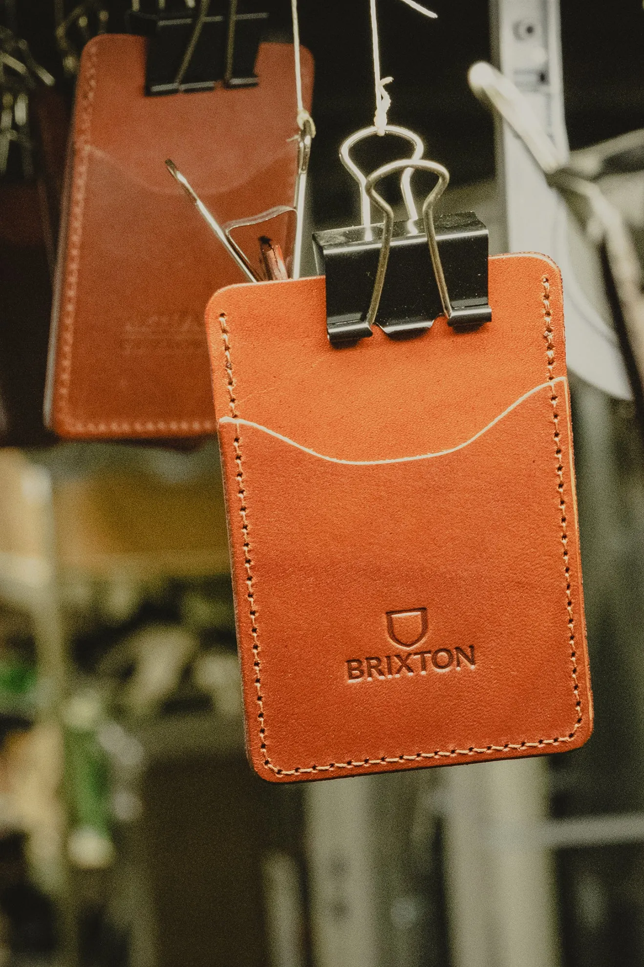 Brixton x Artifact Leather Card Holder Wallet - Brown