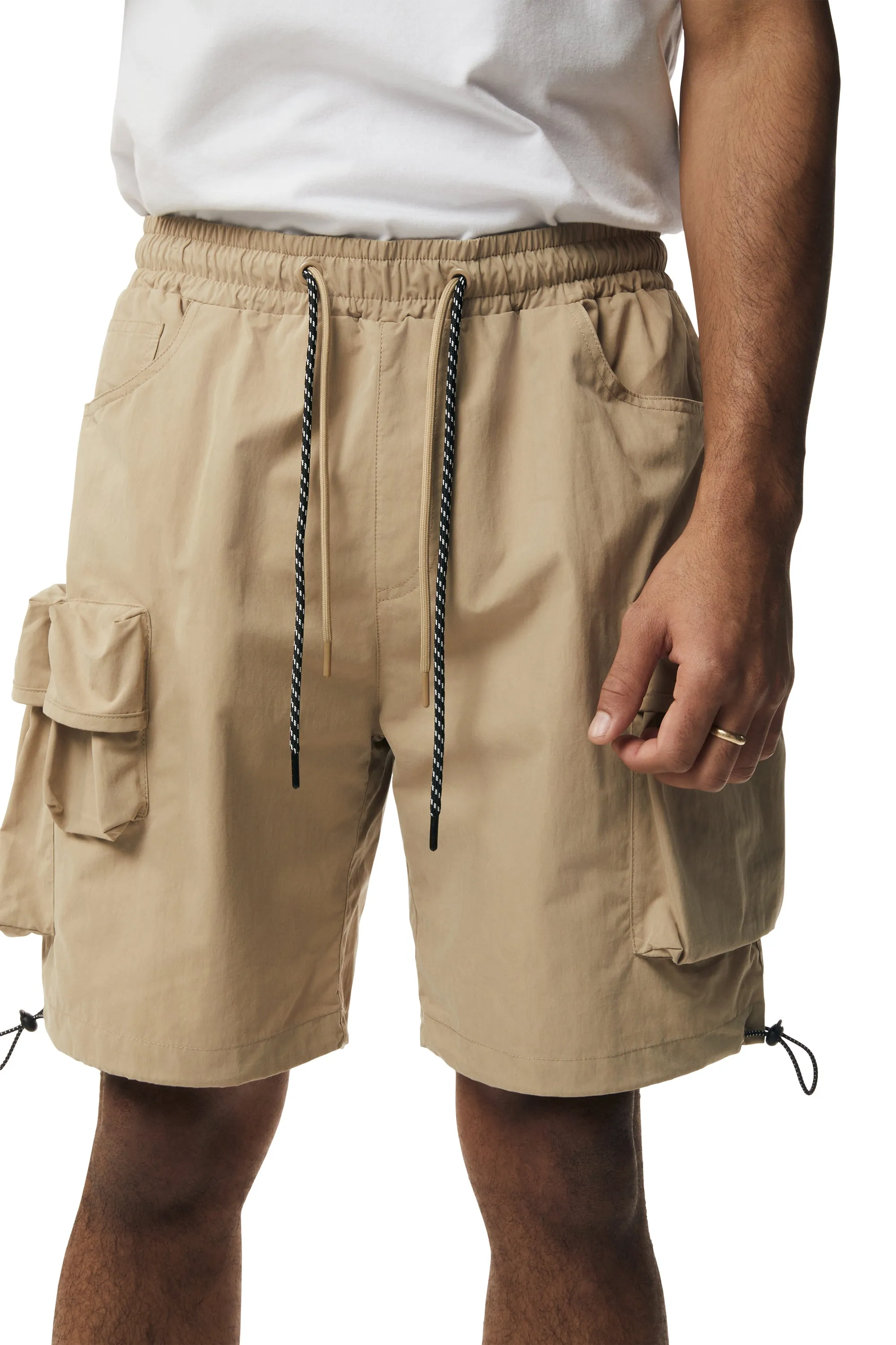 Brushed Cargo Shorts - Khaki