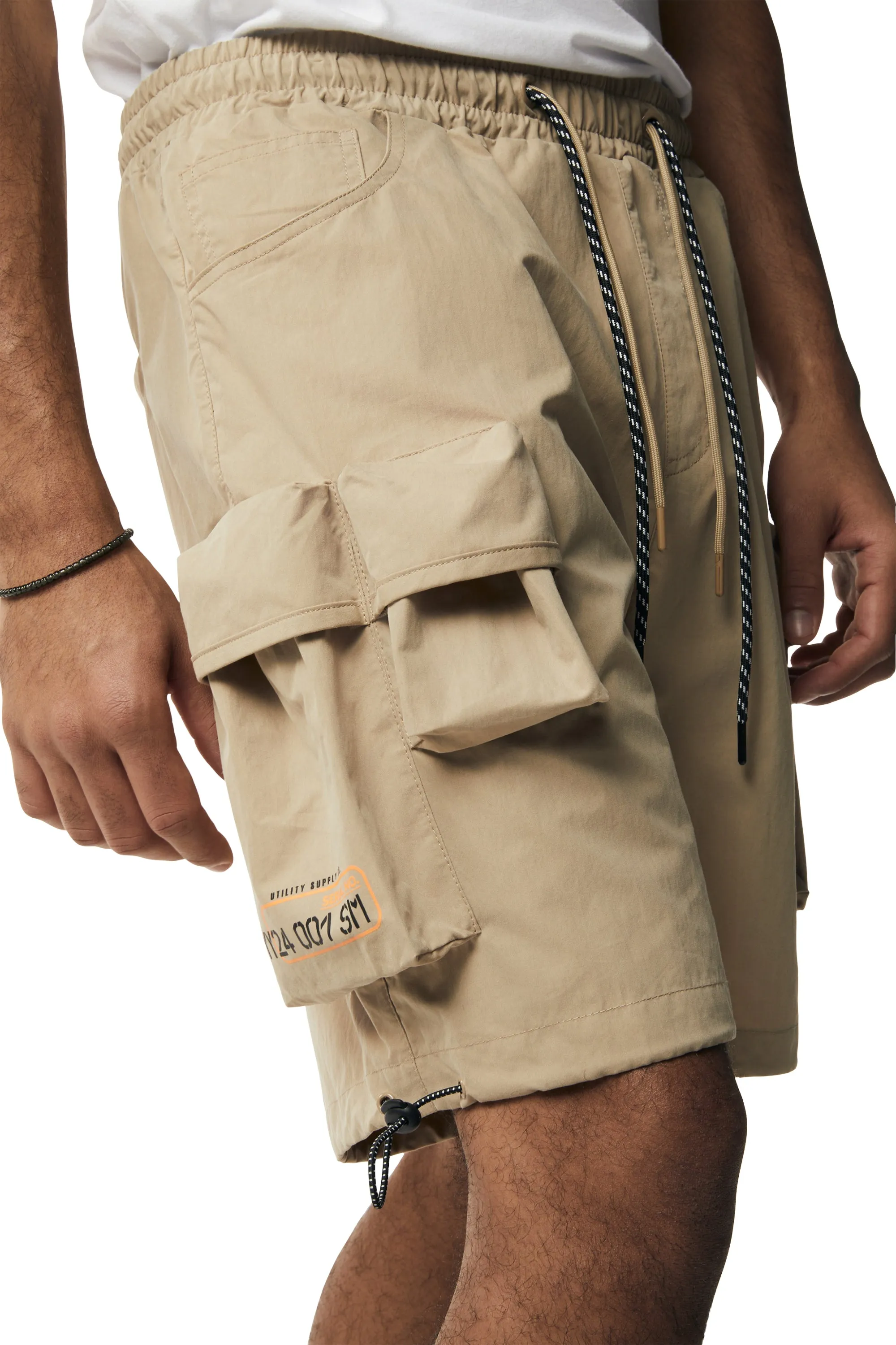 Brushed Cargo Shorts - Khaki