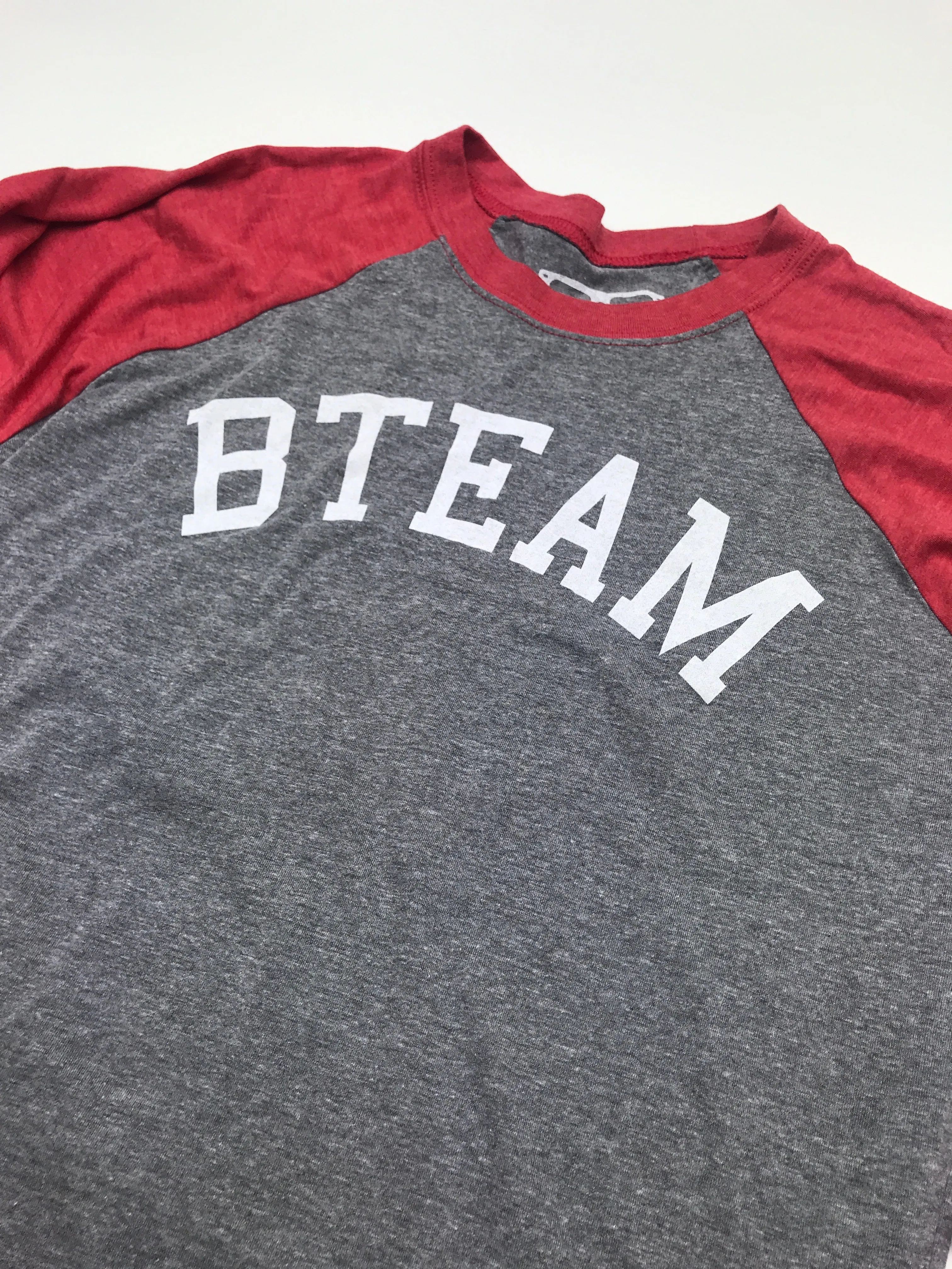 BTEAM Baseball Tee - Red & Grey