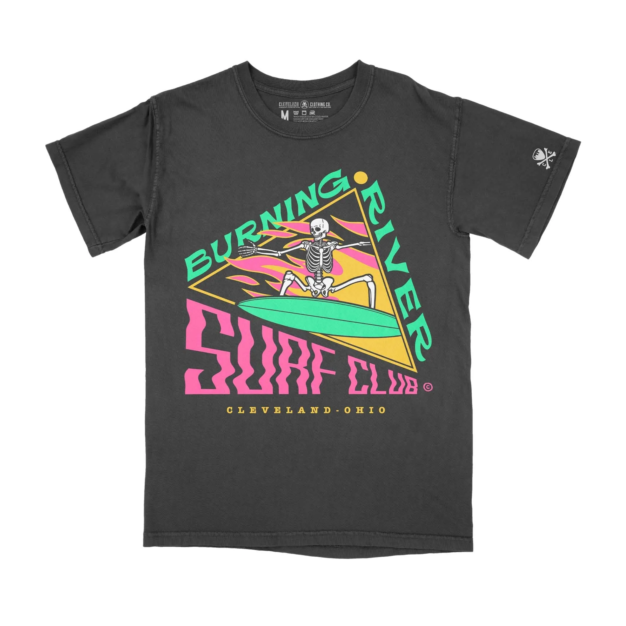 Burning River Surf Club - Unisex Crew T-Shirt - Black